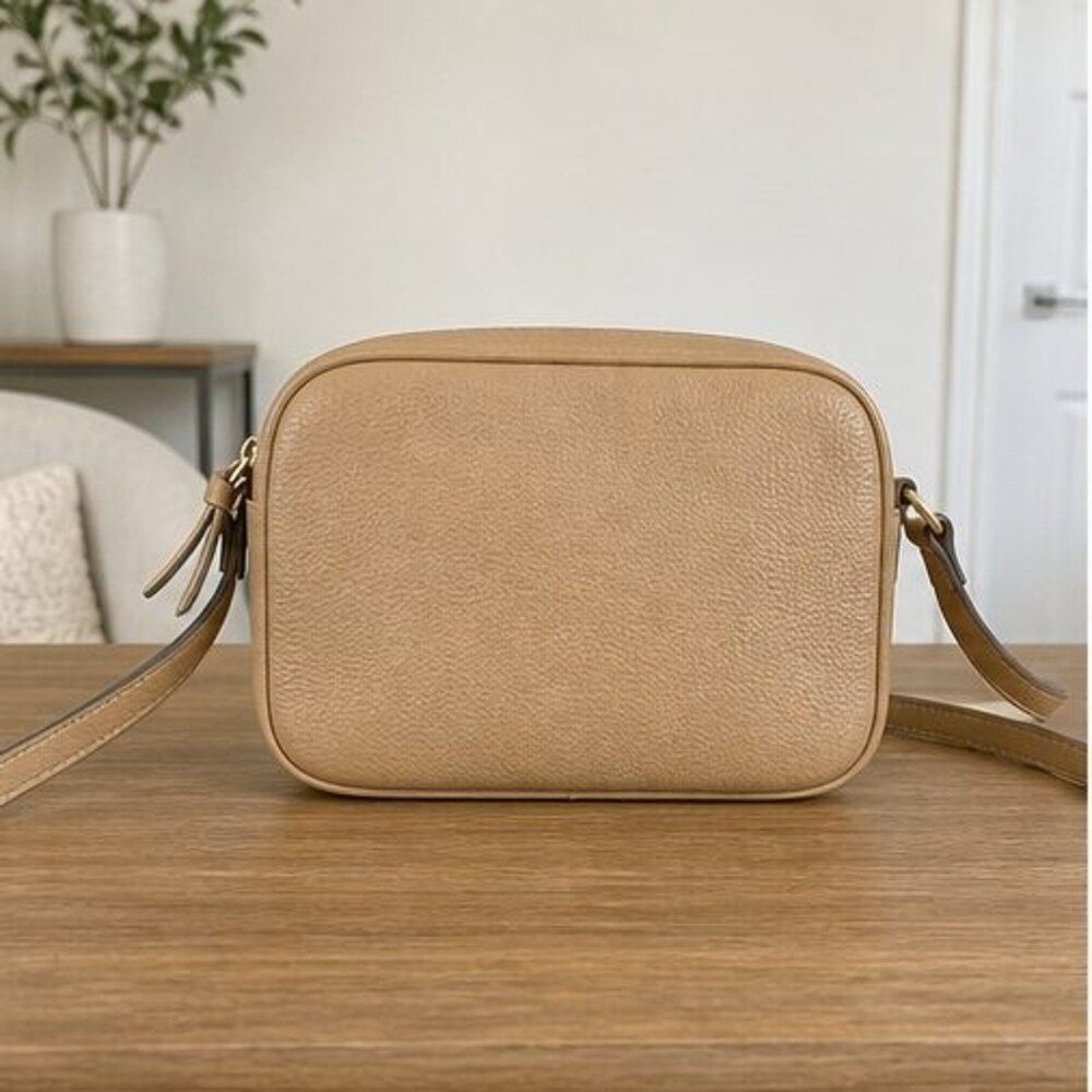 Tan Pebbled Crossbody Bag